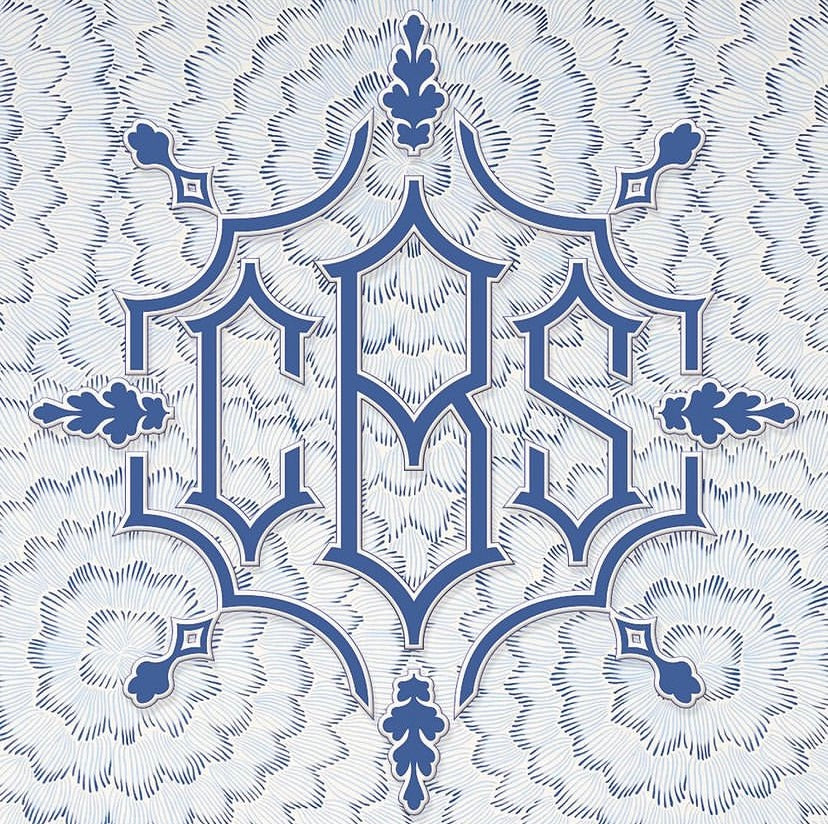 Monogram Chinoiserie Font for Print