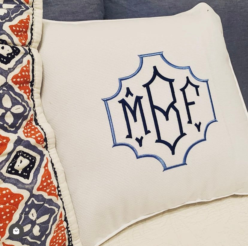 Monogram Chinoiserie Font for Embroidery