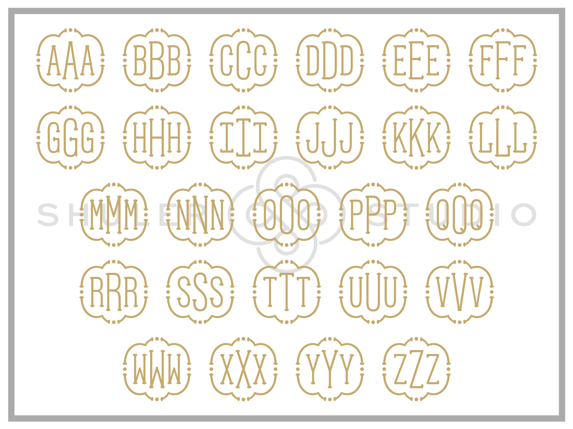 Monogram Court Font for Print