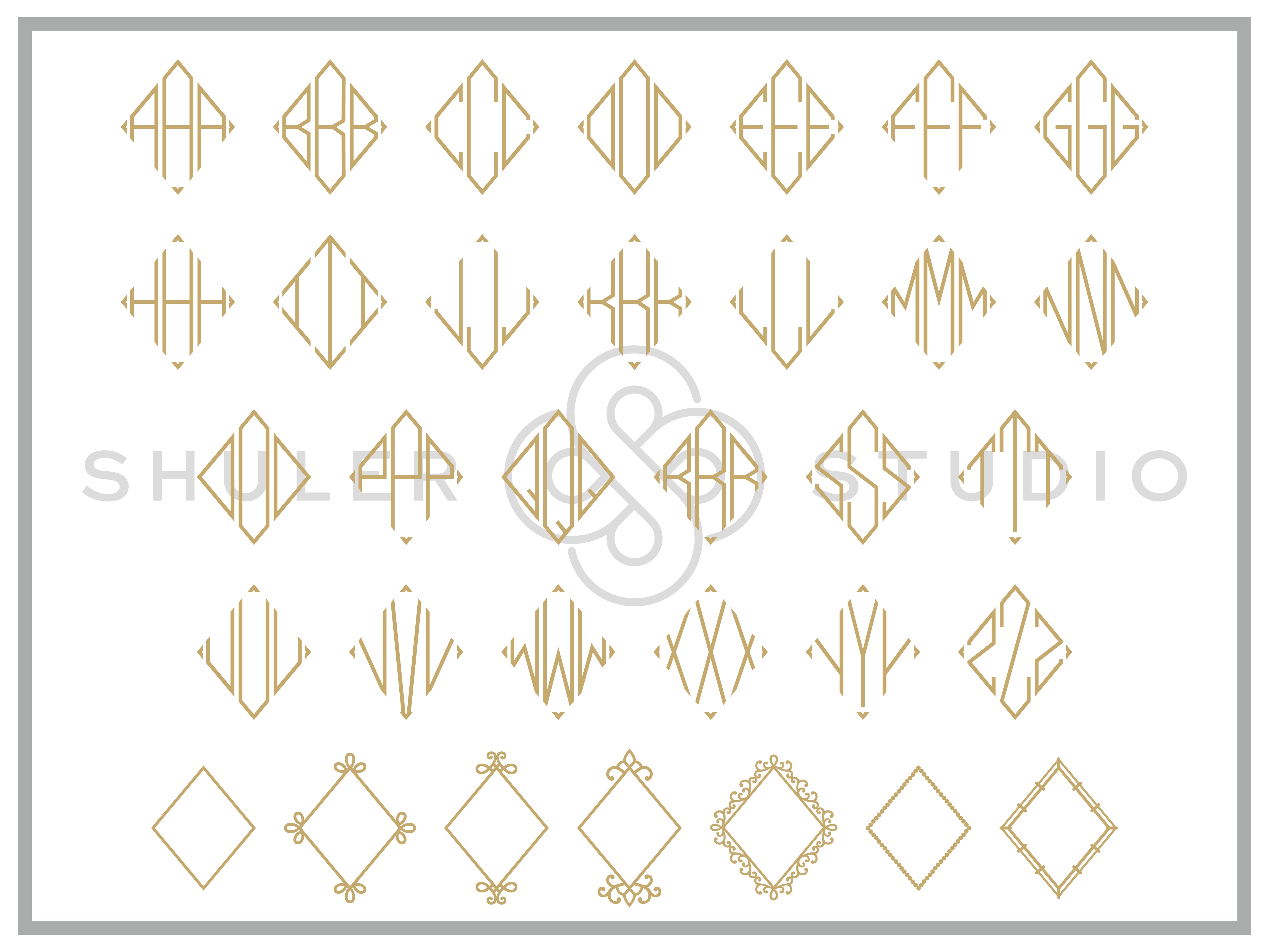 Monogram Diamond SVG Files