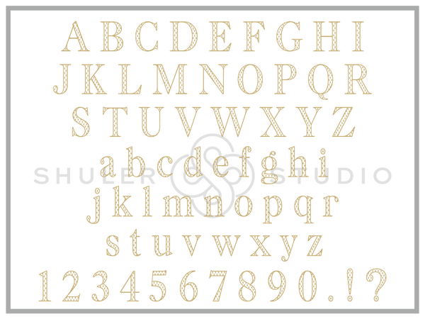 Single Chic Serif Font for Embroidery – Shuler Studio