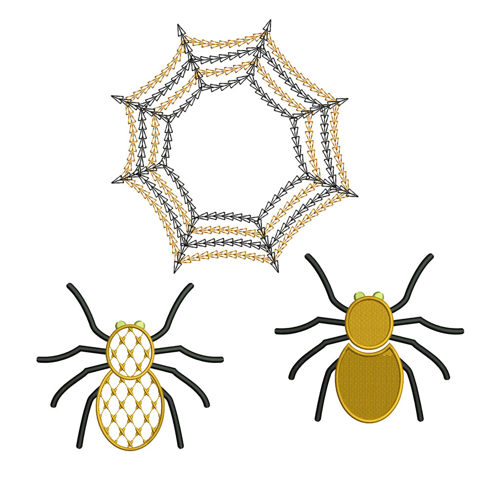 Chic Spider and Web for Embroidery