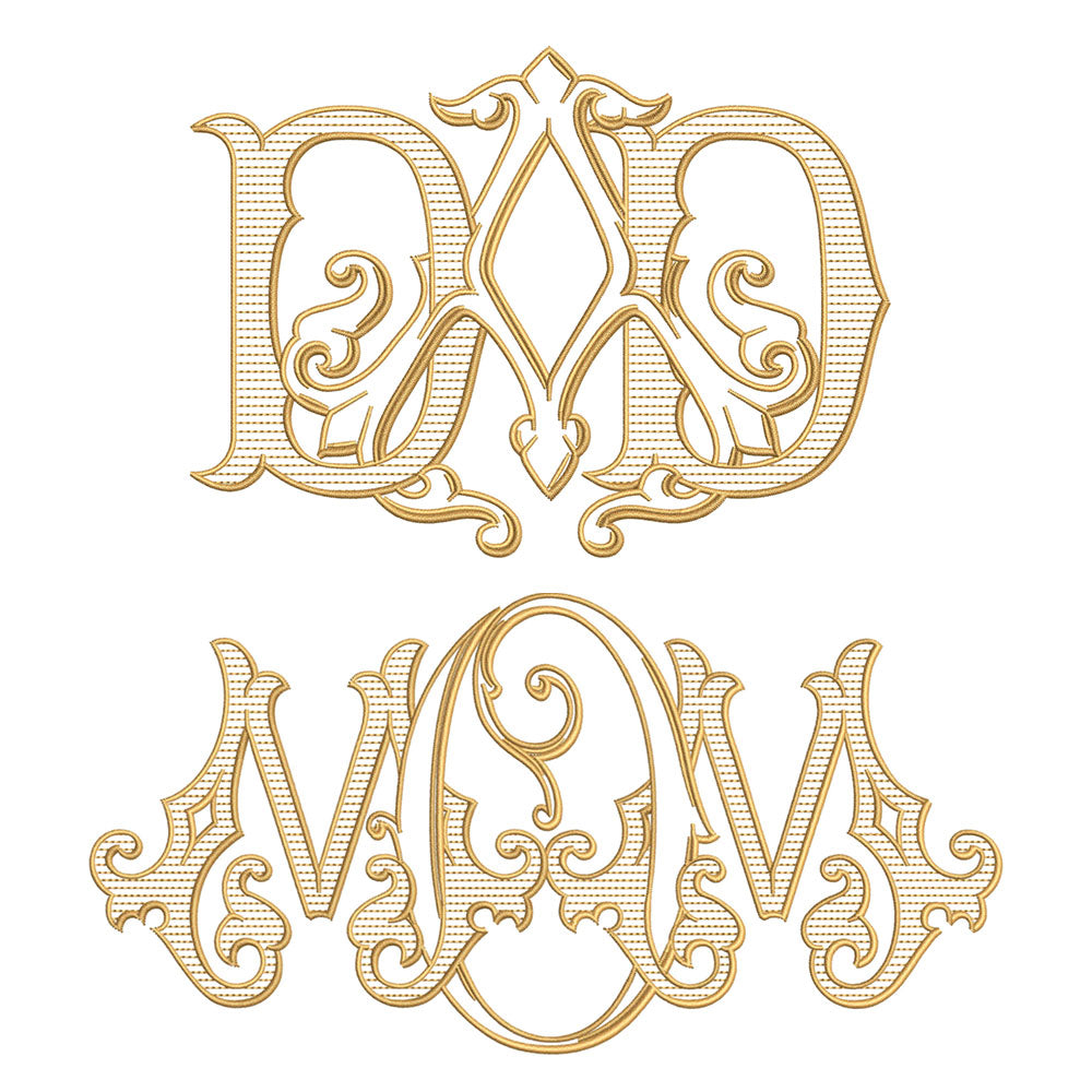 Mom and Dad Monograms for Embroidery