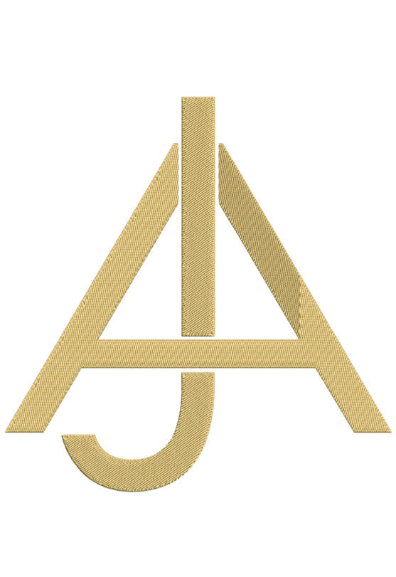 Monogram Block AJ for Embroidery