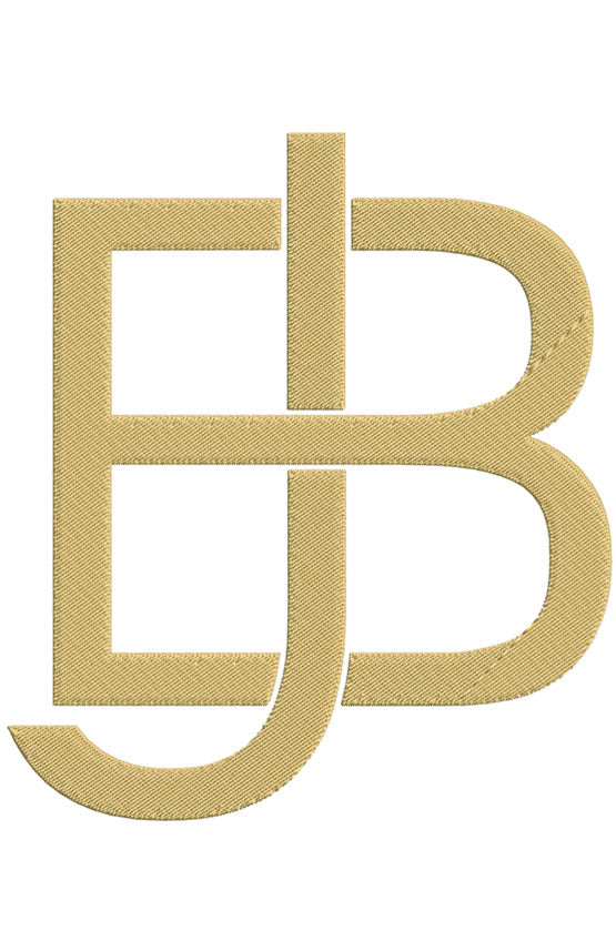 Monogram Block BJ for Embroidery