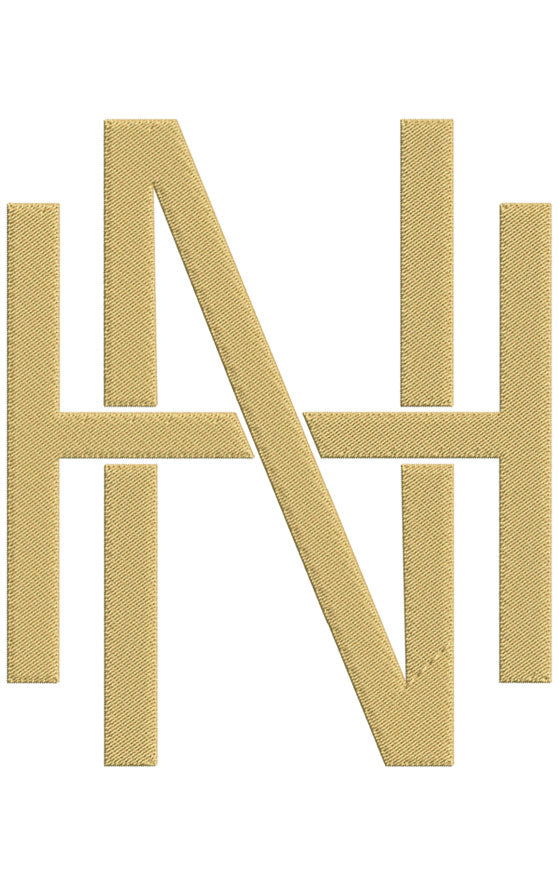 Monogram Block HN for Embroidery