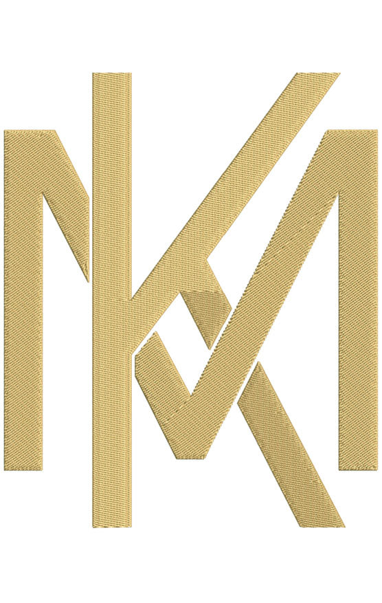 Monogram Block KM for Embroidery