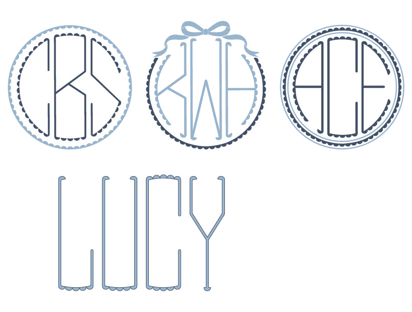 Monogram Scallop Font for Print