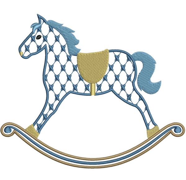 Chic Rocking Horse for Embroidery Shuler Studio