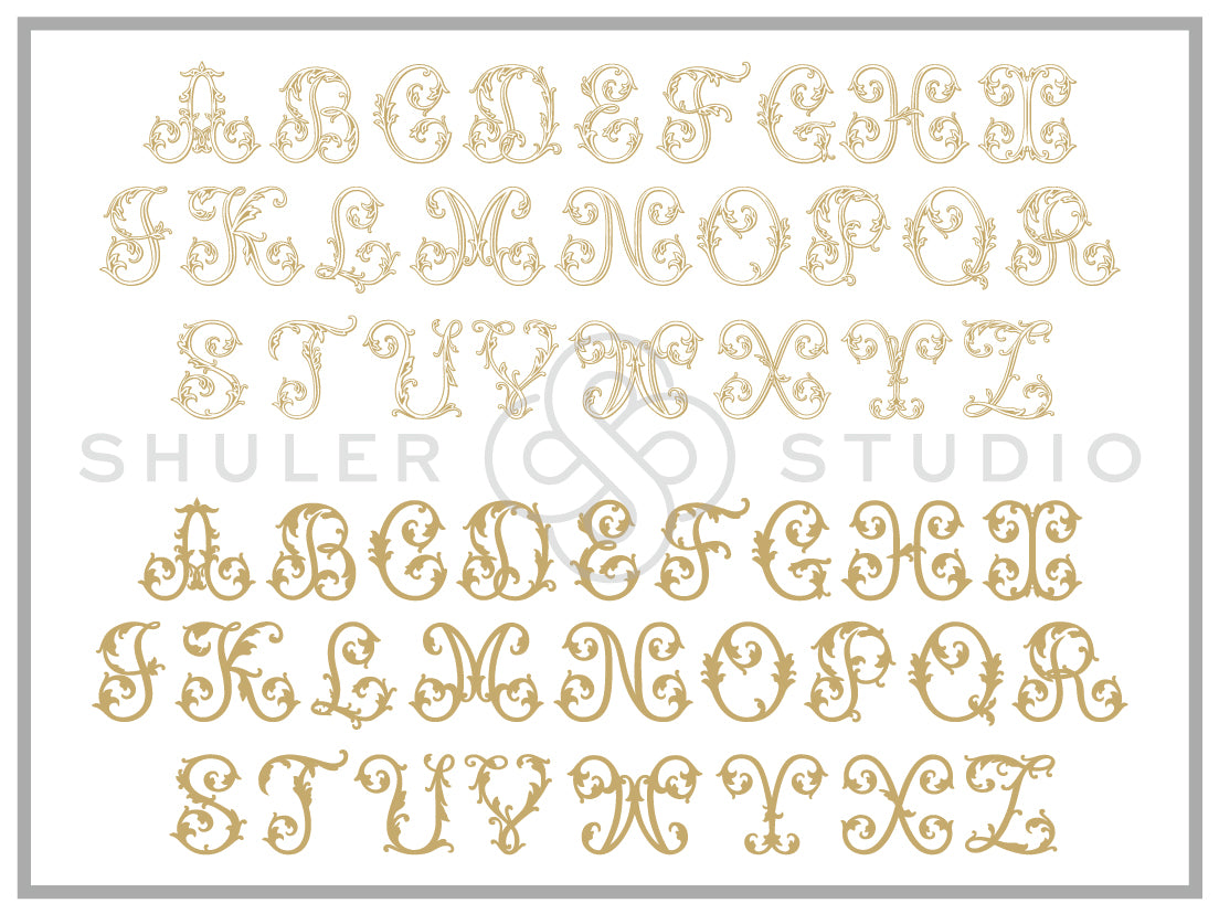 Single Vine Font for Embroidery