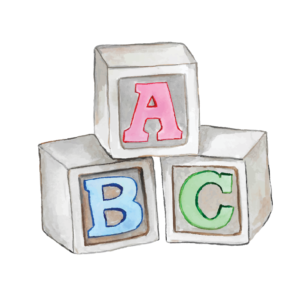 Watercolor ABC Blocks for Print