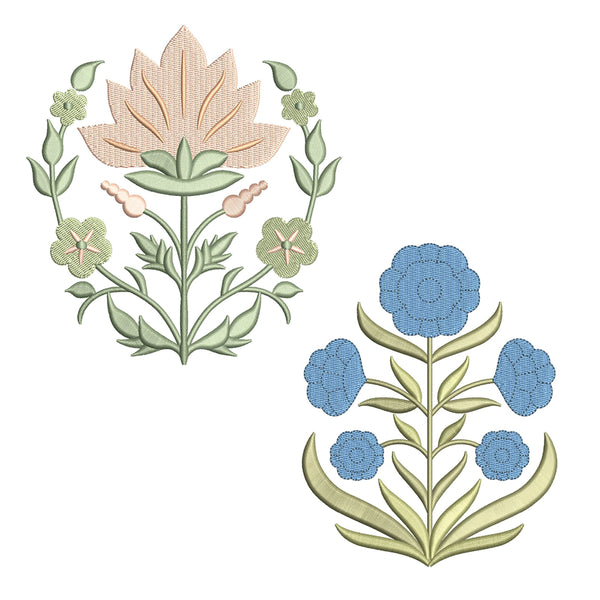 Block Print Flowers for Embroidery – Shuler Studio