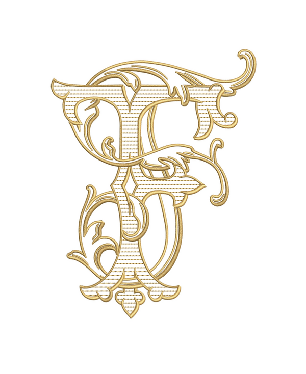 Shuler Monogram F Letter F for embroidery – Shuler Studio