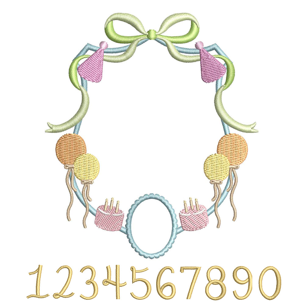 Happy Birthday Crest for Embroidery