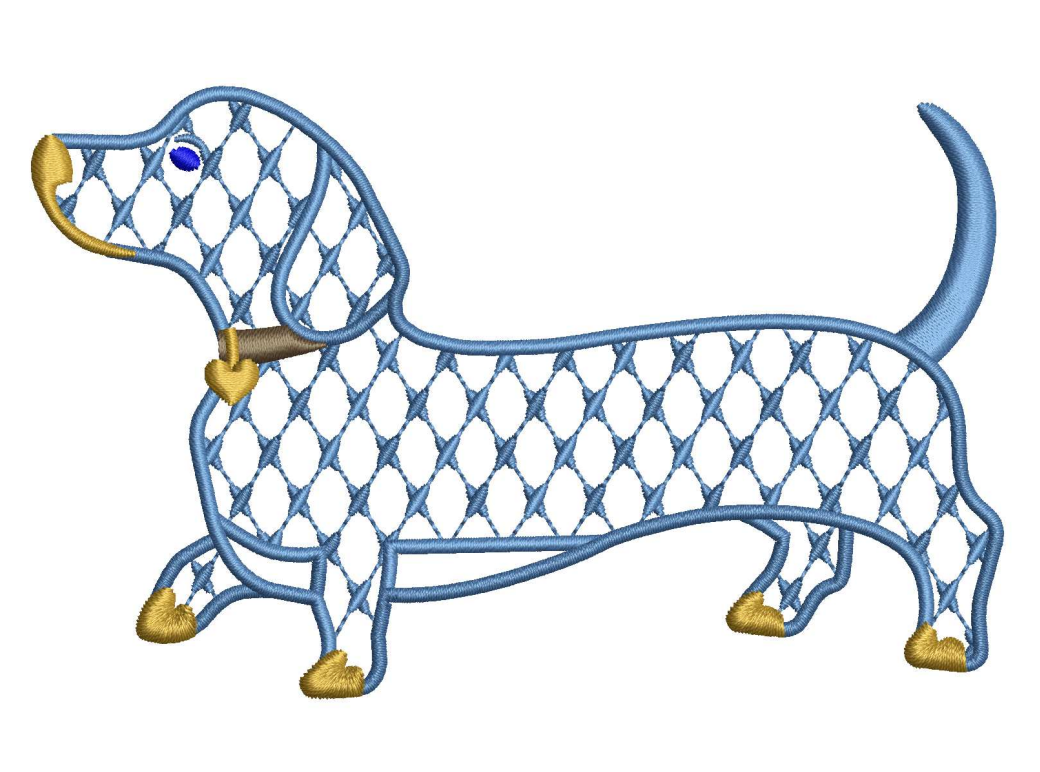 Chic Dachshund for Embroidery