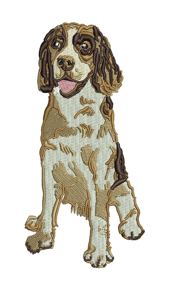 Watercolor Spaniel for Embroidery