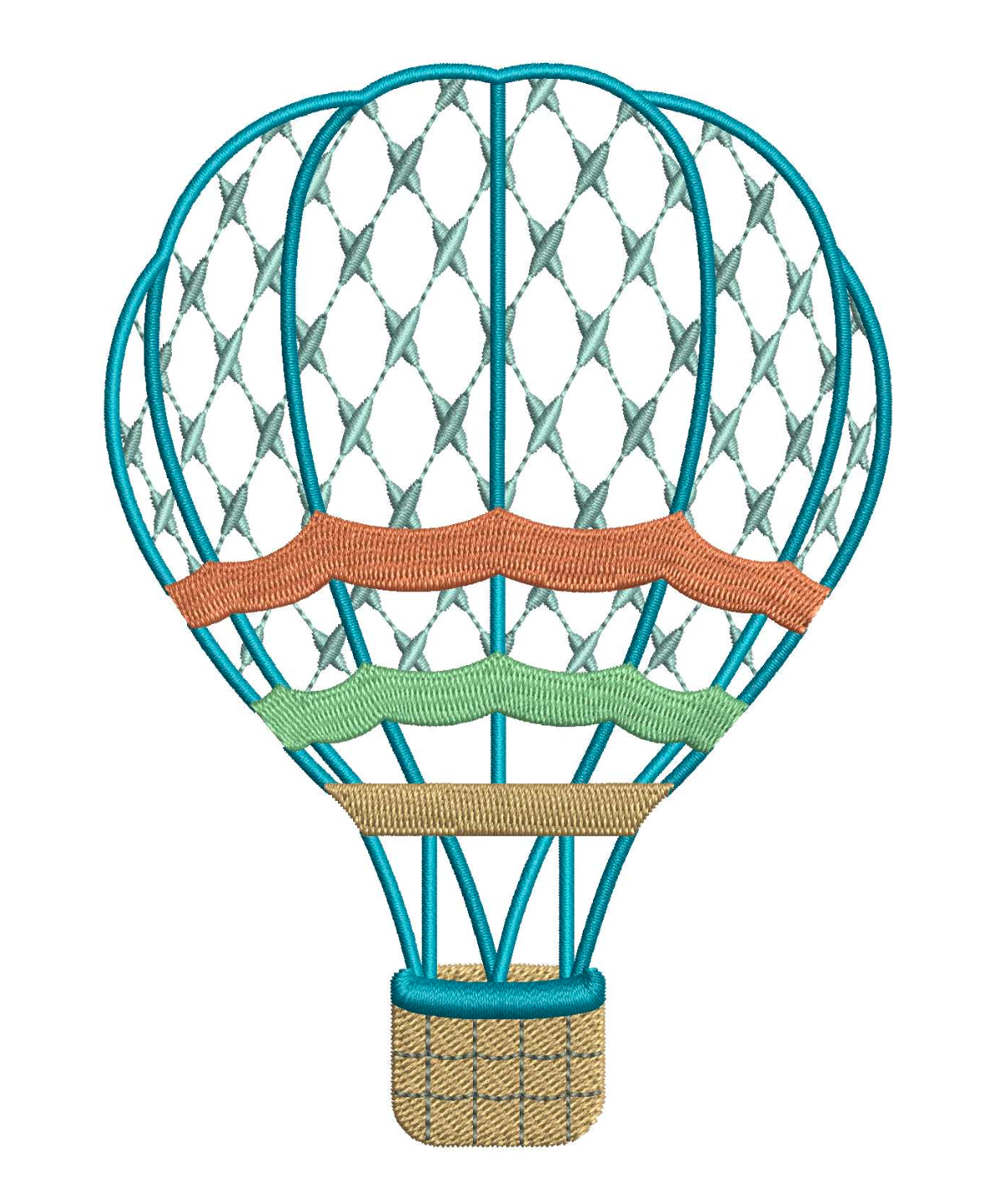 Chic Hot Air Balloon for Embroidery
