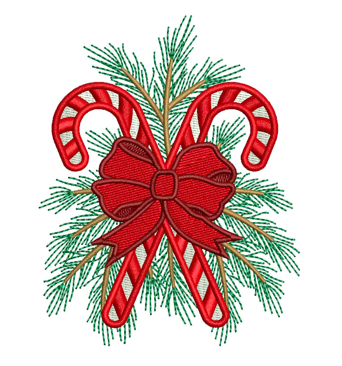 Carrollton Candy Cane for Embroidery