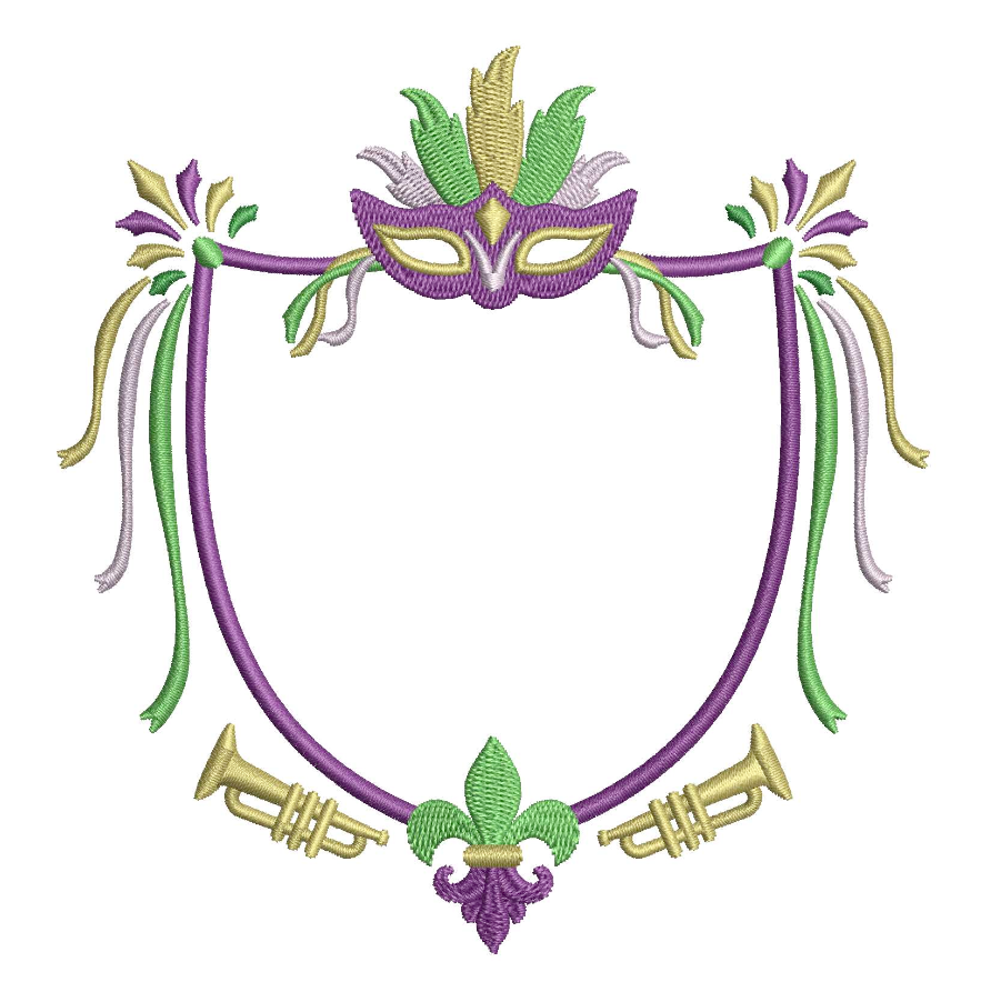 Mardi Gras Crest for Embroidery