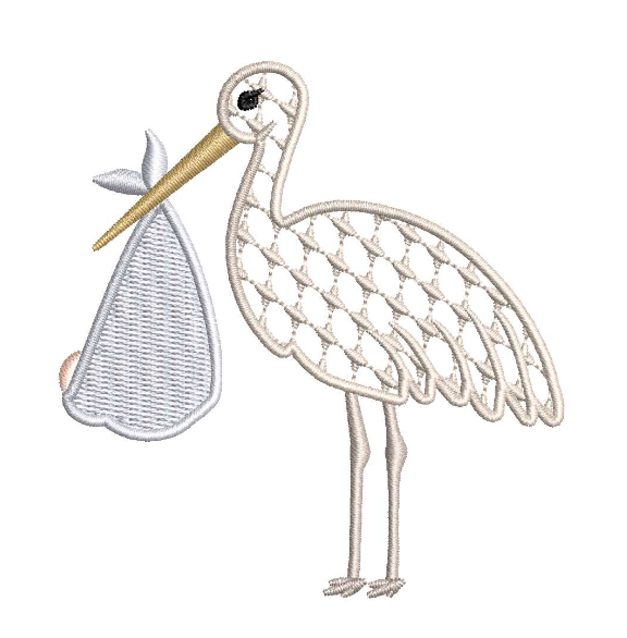 Chic Stork for Embroidery