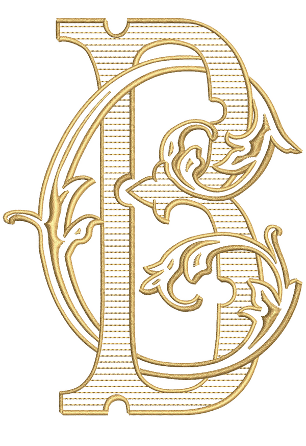 Embroidered Script B Letter B for embroidery – Shuler Studio