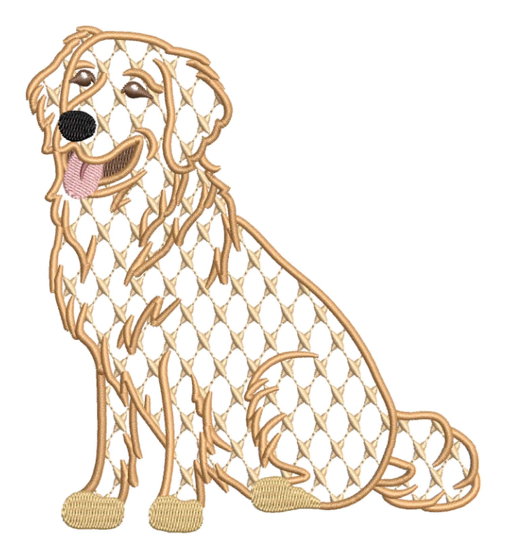 Chic Golden Retriever for Embroidery