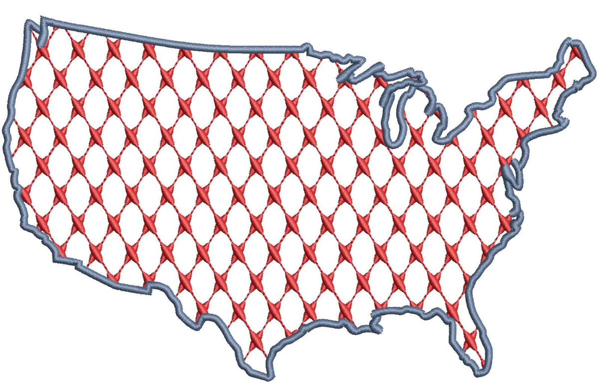 Chic United States of America for Embroidery