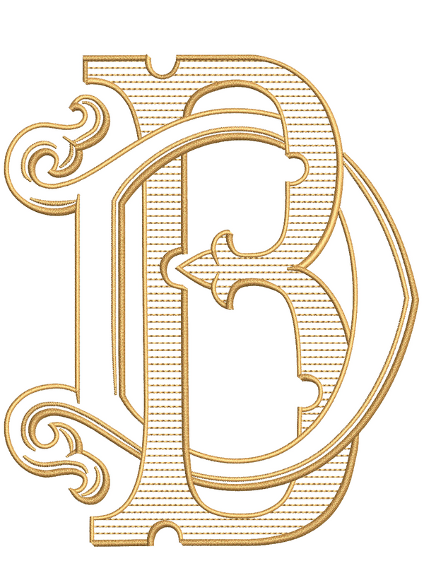 Embroidered Script B Letter B for embroidery – Shuler Studio