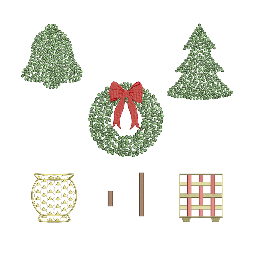 Build A Boxwood Set III for Embroidery