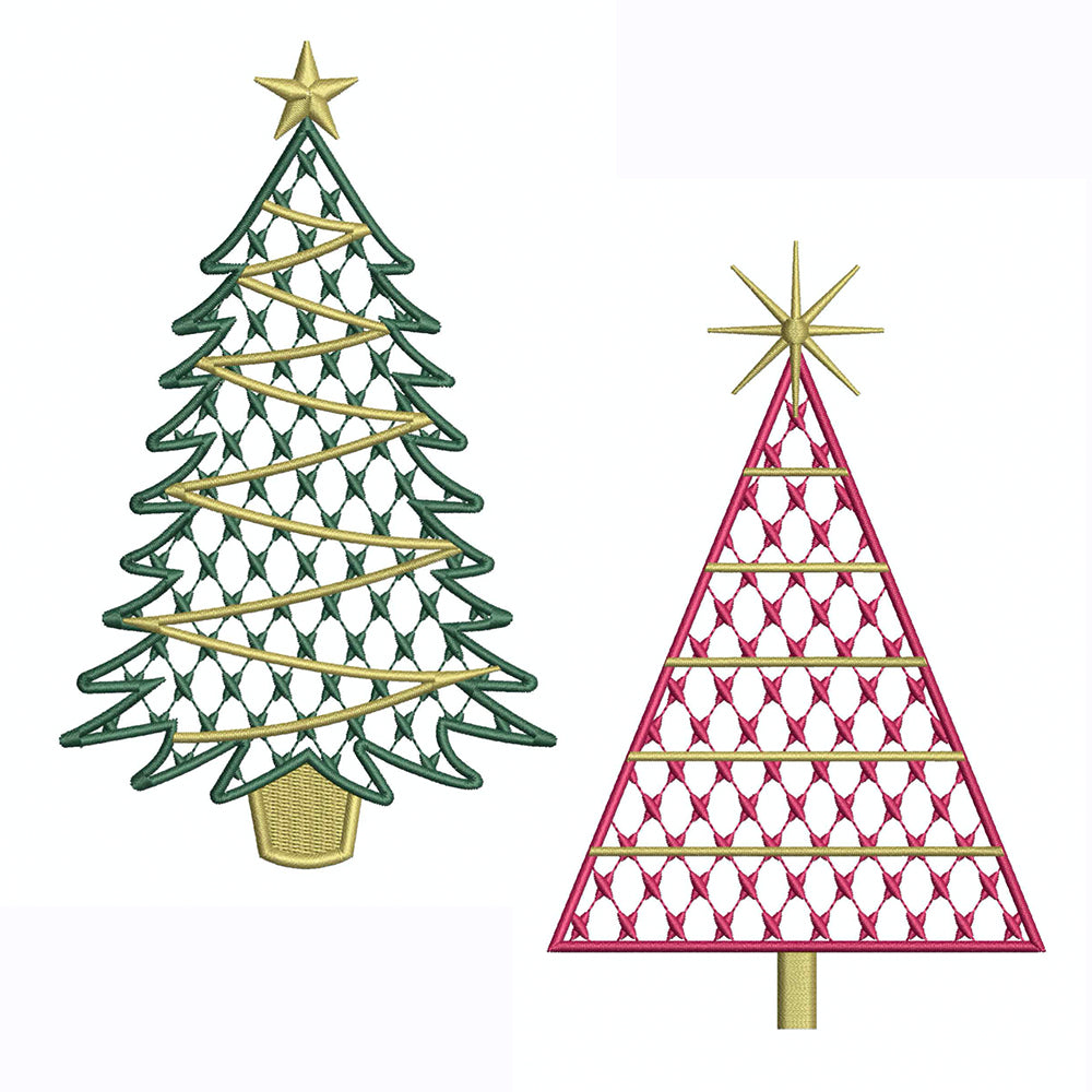 Chic Christmas Trees for Embroidery