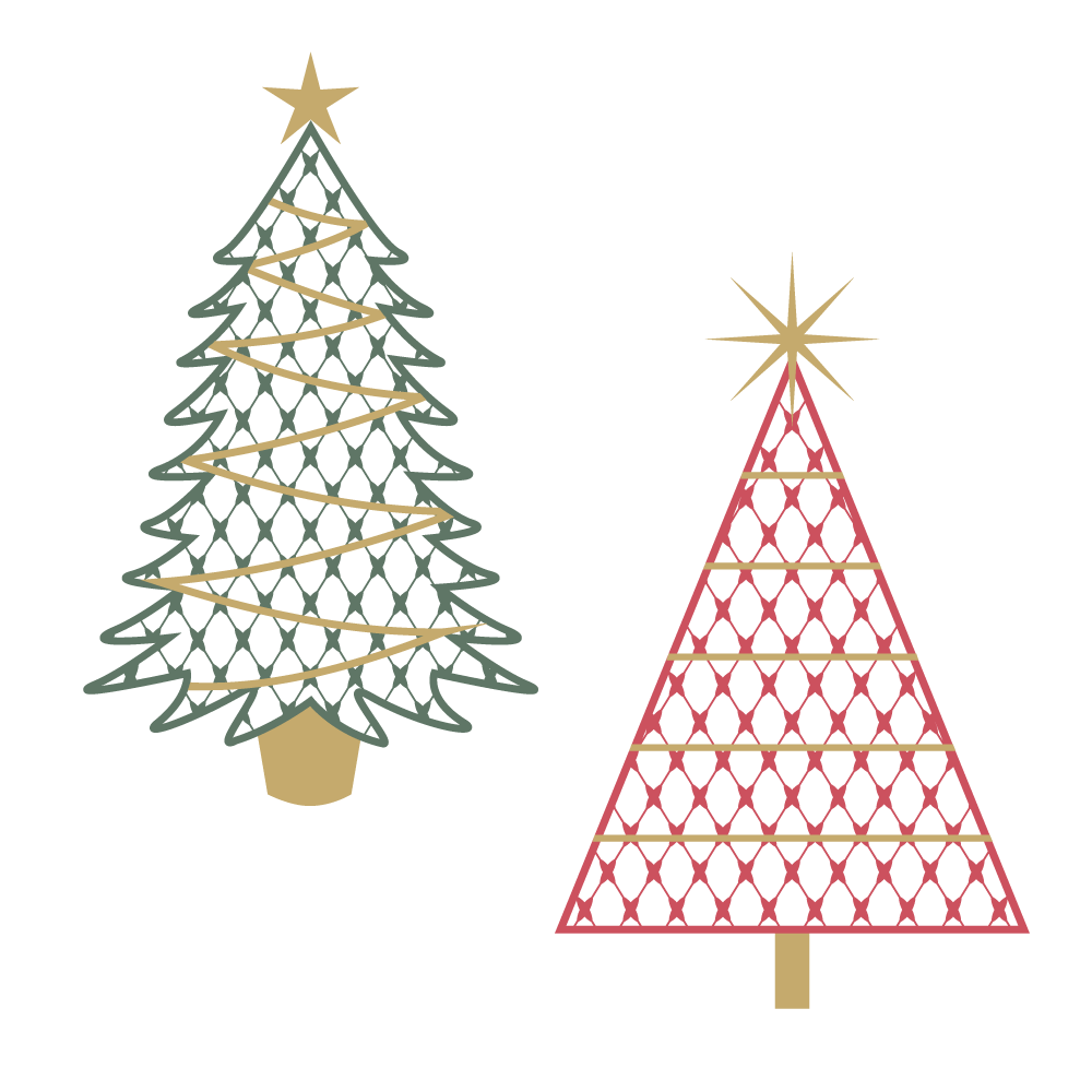 Chic Christmas Trees for Print