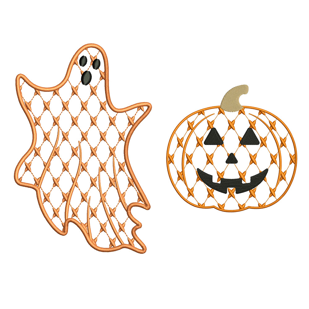 Chic Ghost and Jack-O-Lantern for Embroidery