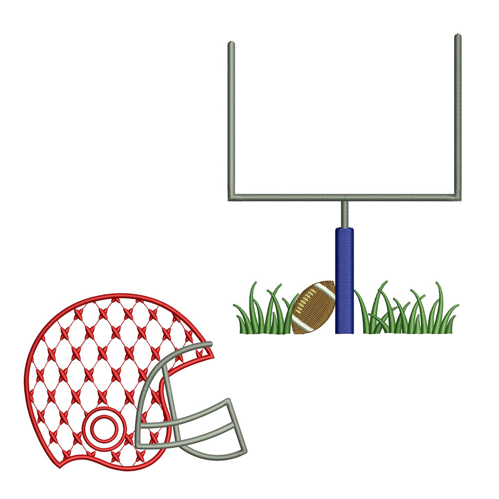 Chic Helmet and Goalpost for Embroidery