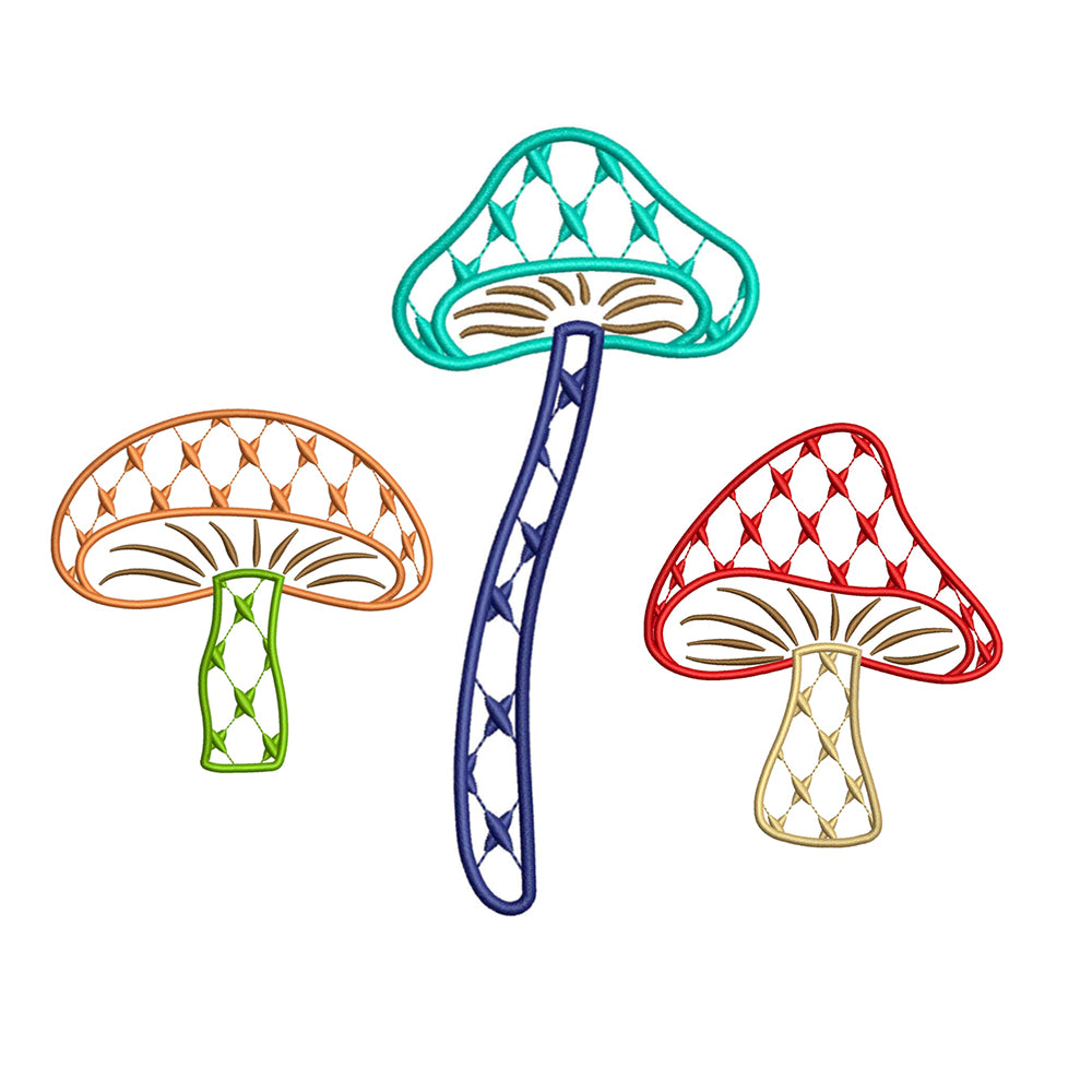 Mushrooms Embroidery Kit, 6 inch - Antiquaria