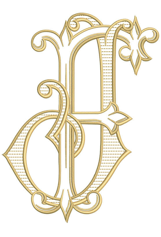 Shuler Monogram F Letter F for embroidery – Shuler Studio