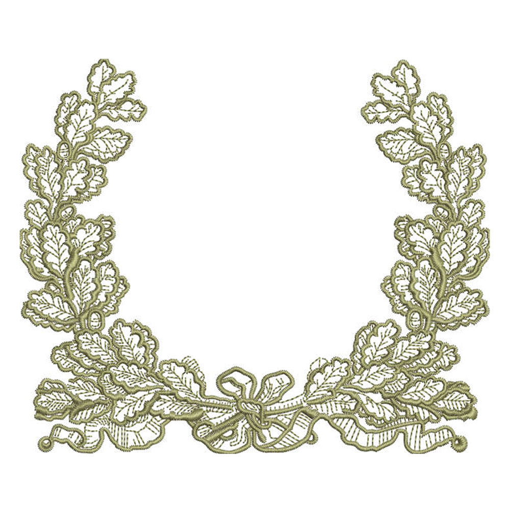 Georgia Oak Wreath for Embroidery