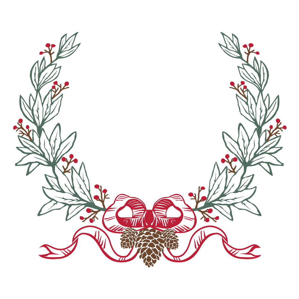 Holiday Wreath for Print