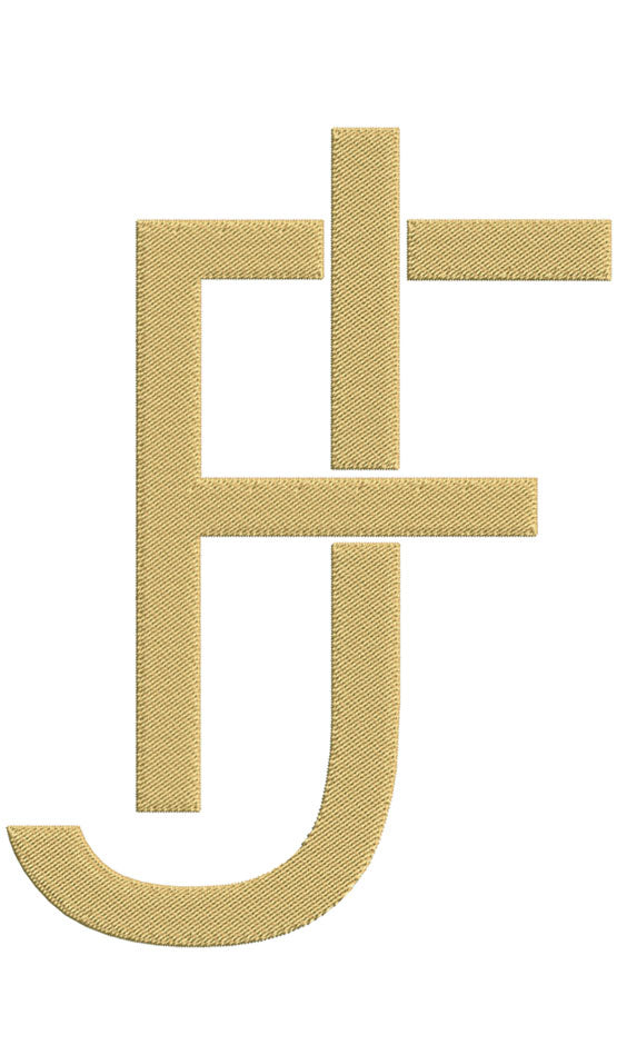 Monogram Block FJ for Embroidery