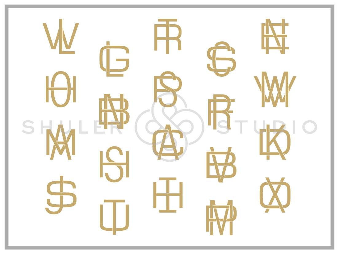 Elegant Block Font Monogramed Stationery Set Personalized - Modern