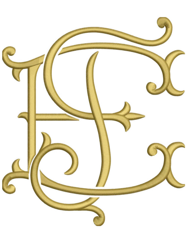 Shuler Monogram F Letter F for embroidery – Shuler Studio