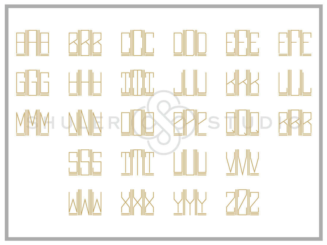Monogram Embroidery Font Photographs Fishtail Monogram With Outline
