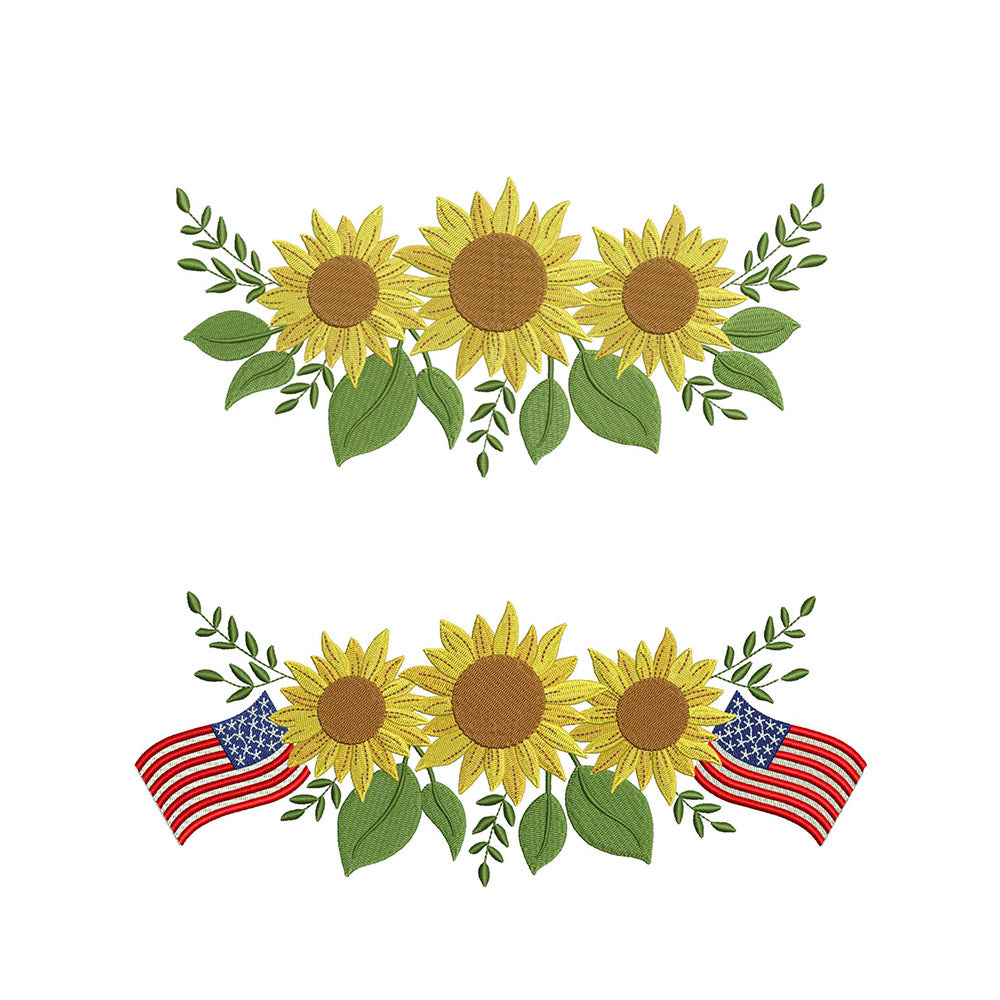 Patriotic Sunflowers for Embroidery