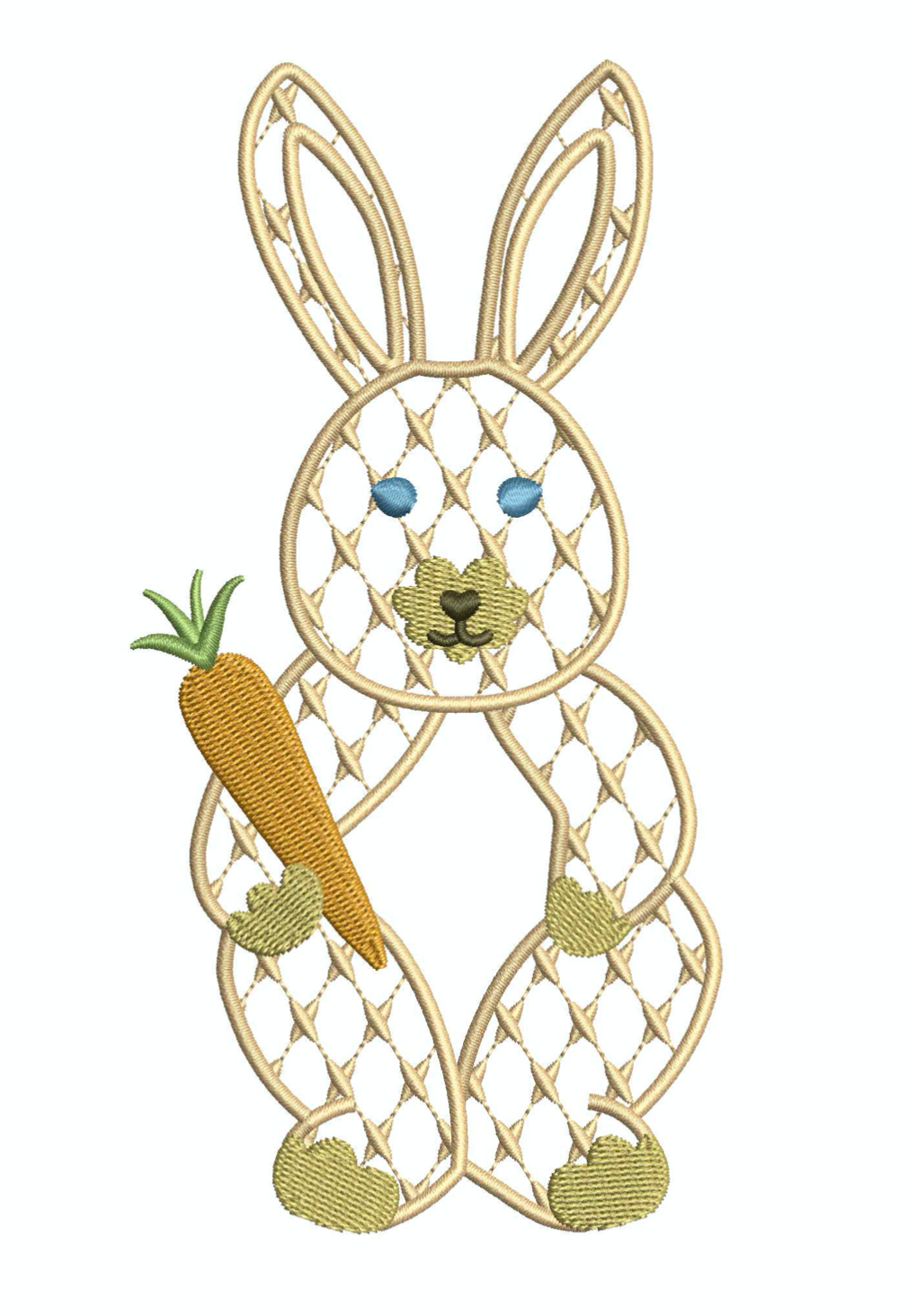 Chic Bunny with Carrot for Embroidery