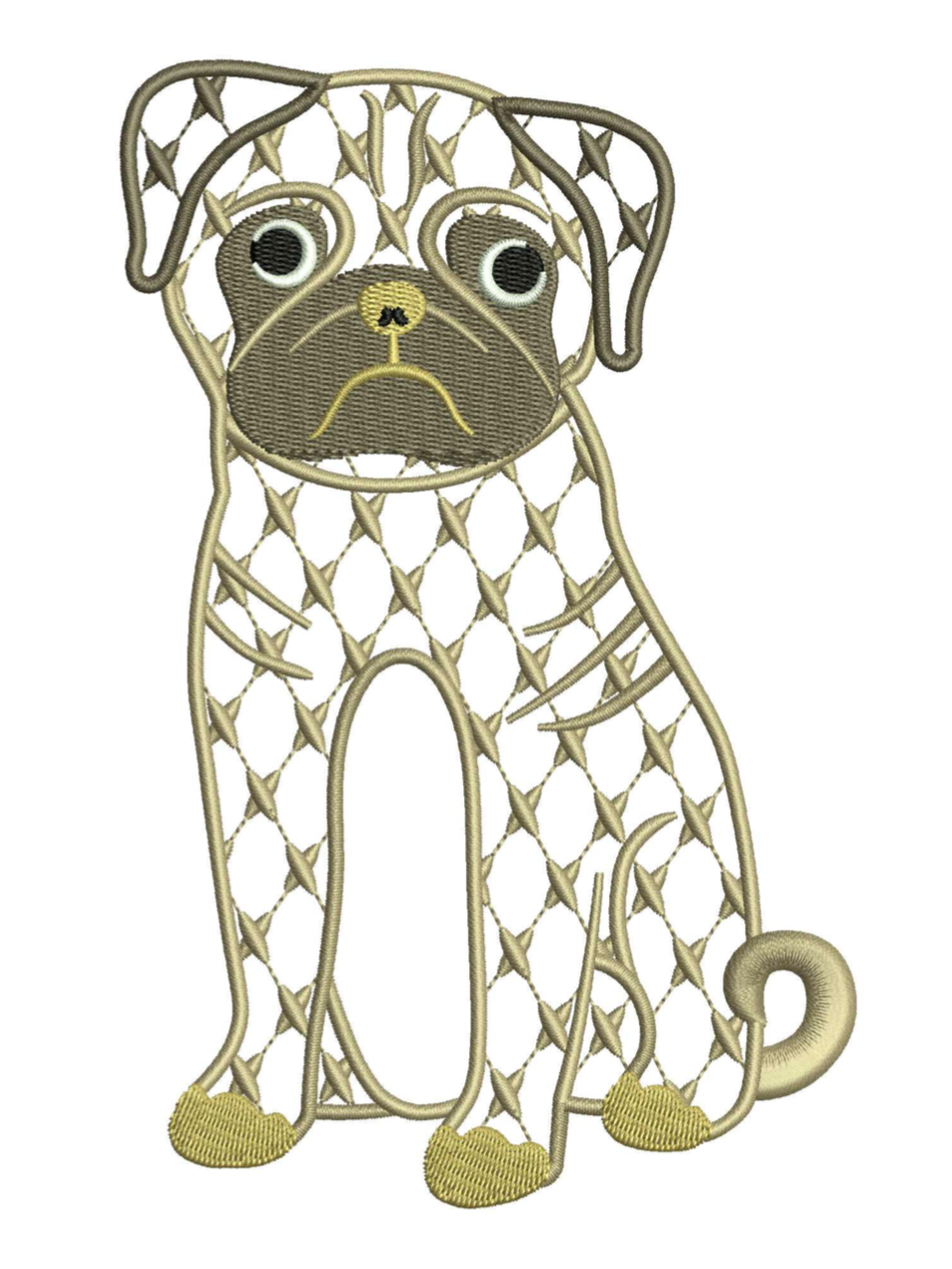 Chic Pug for Embroidery