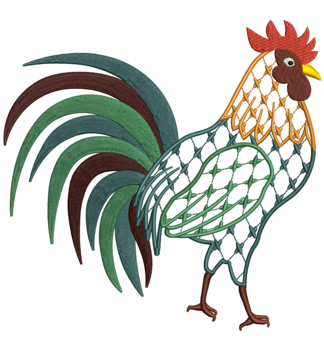 Chic Rooster for Embroidery