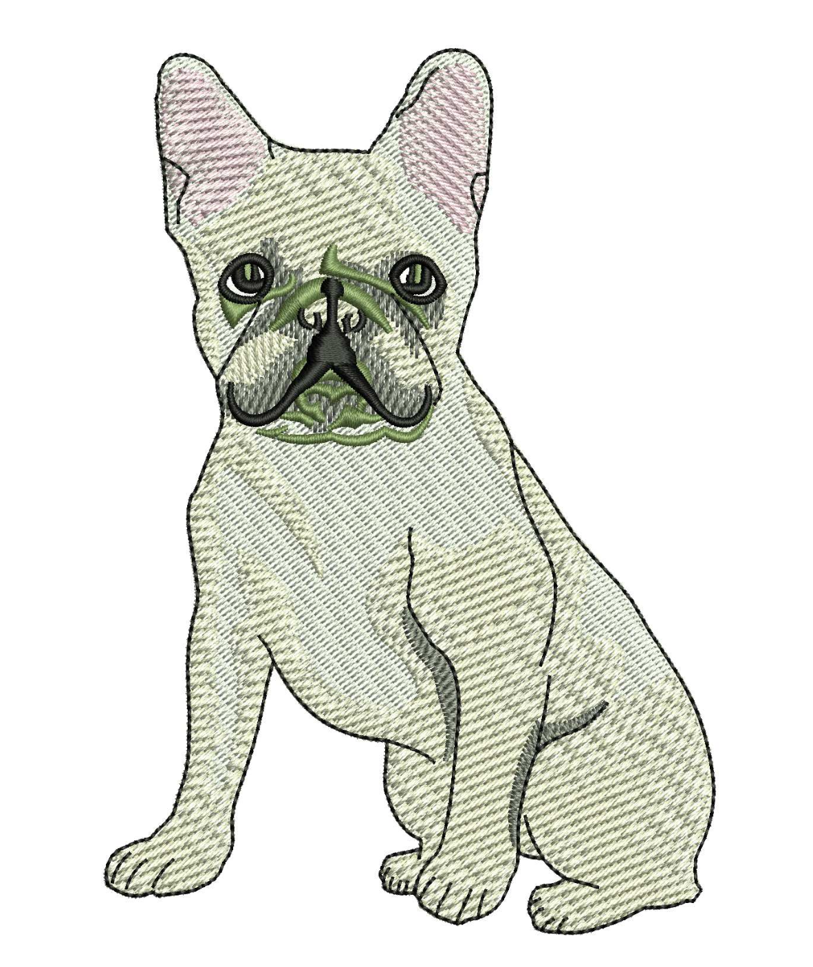 Watercolor Frenchie for Embroidery