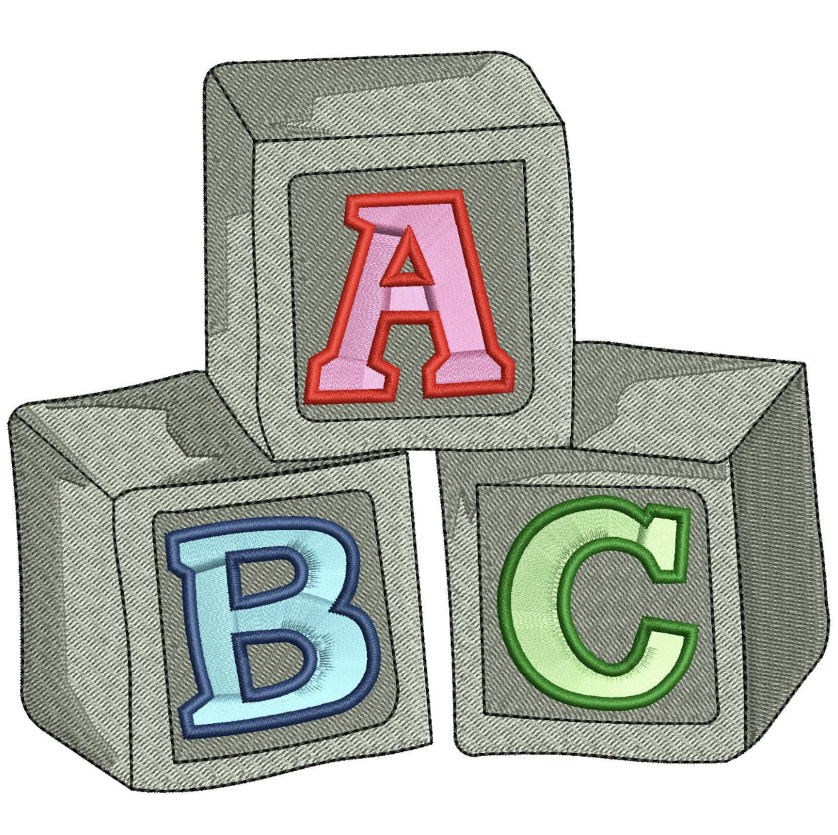 Watercolor ABC Blocks for Embroidery