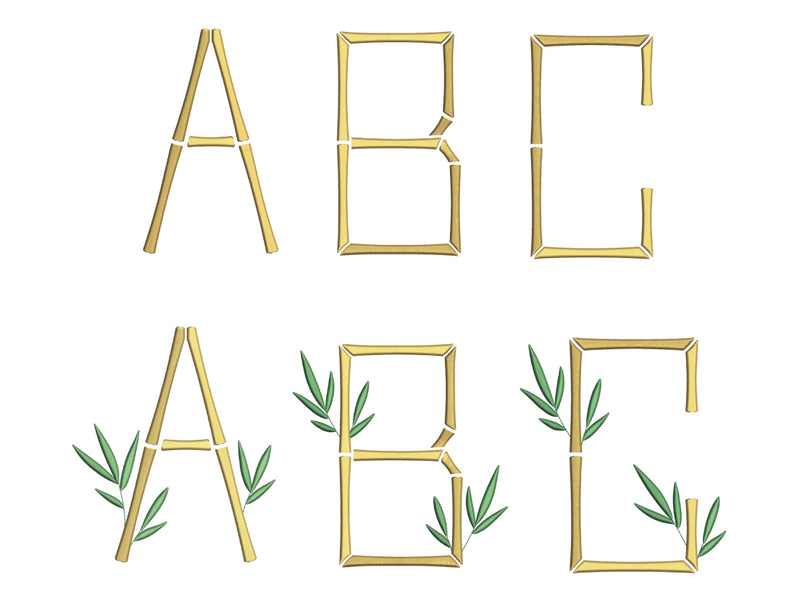 Single Bamboo Font for Embroidery