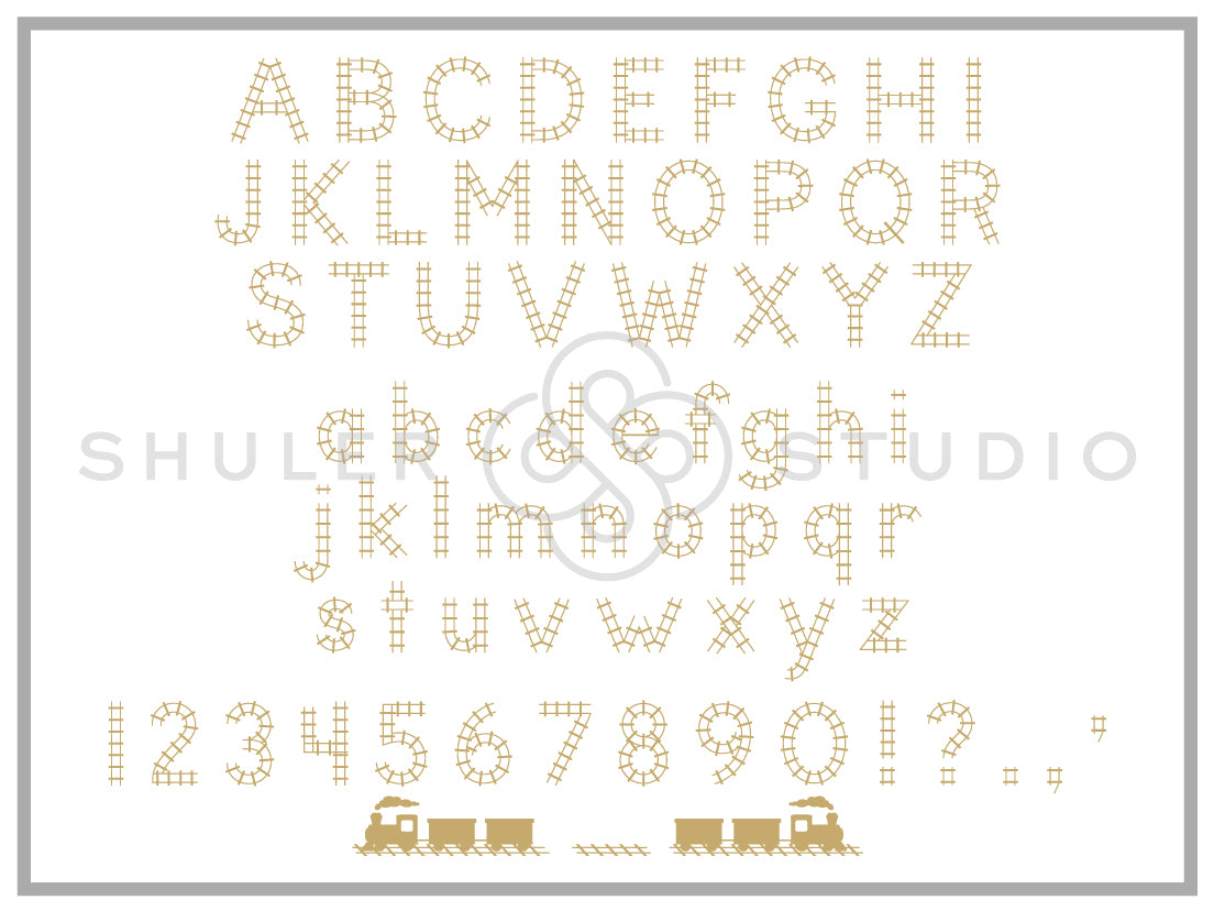 Single Tracks Font for Embroidery