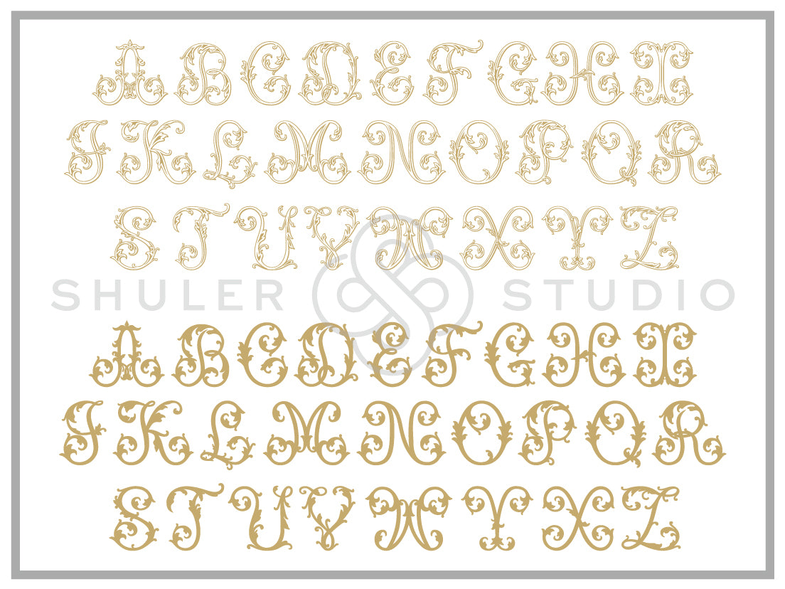 Single Vine Font for Embroidery